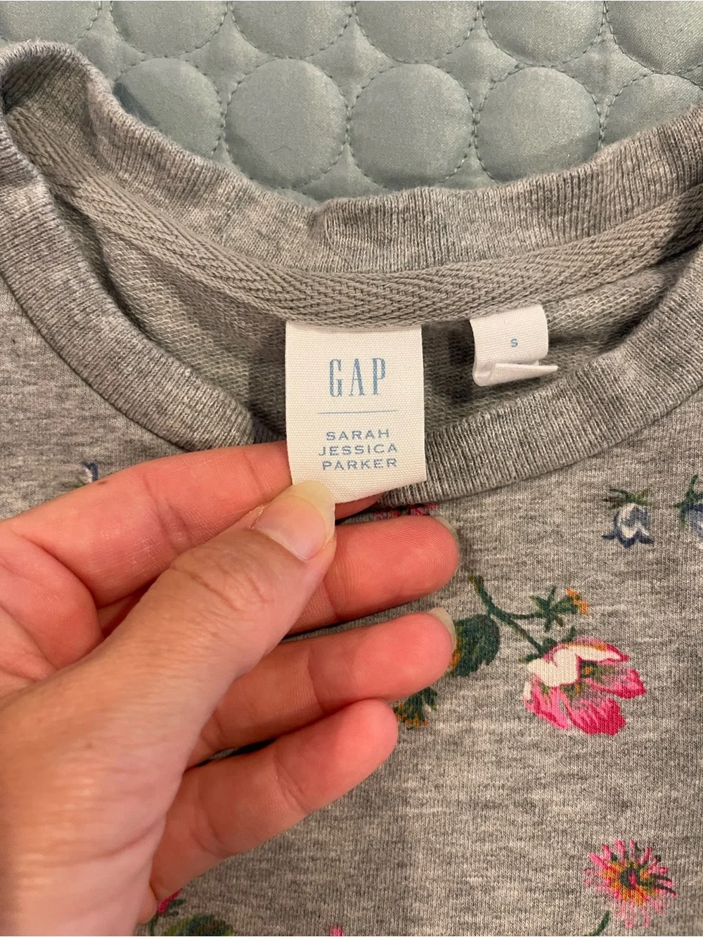 GAP x SJP Sarah Jessica Parker Grey Floral Knit Dress Pink Floral Tutu Sz 6/7 S